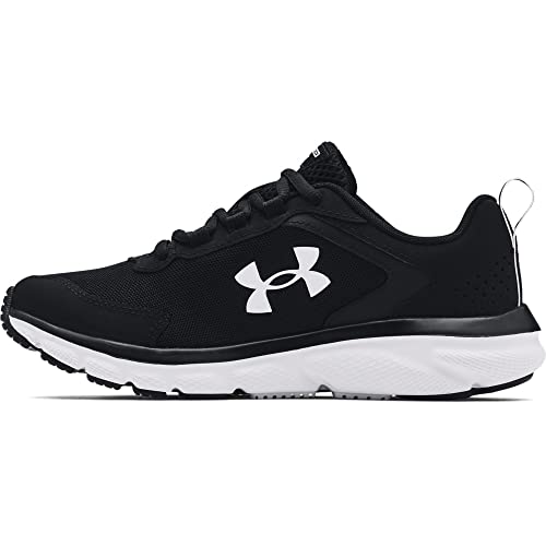 Under Armour Womens Charged Assert 9 Running Shoe, Black/White, 9.5 Wide US