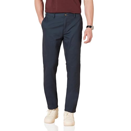 Amazon Essentials Men's Slim-Fit Wrinkle-Resistant Flat-Front Chino Pant, Navy, 33W x 32L