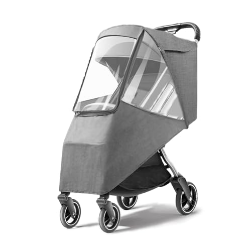 Tiiyee Stroller Rain Cover, Universal Baby Travel Weather Shield Waterproof Windproof Protection Breathable Protect from Dust with Storage Pocket for Most Single Strollers Jogging Pushchairs