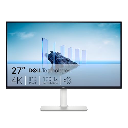 Dell 27 Plus 4K Monitor - S2725QS - 27-inch 4K (3840 x 2160) 120Hz 16:9 Display, IPS Panel, AMD FreeSync Premium, sRGB 99%, Integrated Speakers, 1500:1 Contrast Ratio, Comfortview Plus - Ash White